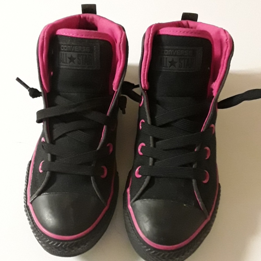 Pink/Black Converse High top size 3